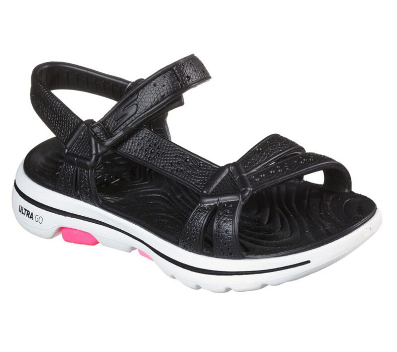 Skechers Cali Gear: Gowalk 5 - Tahiti - Womens Sandals Black/White [AU-YD6788]